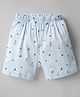 Ollypop Sinker Knit Above Knee Length Shorts With Boat Print - Light Blue