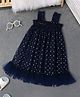 Pspeaches Net Sleeveless Stars Foil Printed Dress - Navy Blue