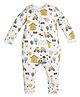 My Milestones Full Sleeves Construction Vehicles Printed Romper - White