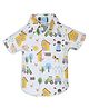 My Milestones Interlock Half Sleeves Construction Vehicles Printed Shirt - White