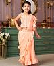 Aarika Georgette One Shoulder Half Sleeves Sequins Embellished Lehenga Choli With Attached Dupatta - Peach