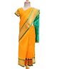 Bhartiya Paridhan Silk Saree with Half Sleeves Blouse & Zari Embroidery - Yellow