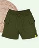 Kiddopanti Cotton Solid Cargo Shorts - Military Green
