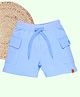 Kiddopanti Cotton Solid Cargo Shorts - Light Blue