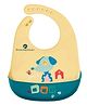 StarAndDaisy Reusable Silicone Baby Bib with Adjustable Buttons for Mess-Free Feeding, Weaning, and Easy Cleaning and Waterproof. (PACK OF 2-DOG PRINT YELLOW)