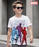 Pine Kids Marvel Cotton Knit Half Sleeves T-Shirt with Avengers Graphics -White
