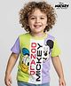 Babyhug Disney Single Jersey Knit Half Sleeves Cut & Sew T-Shirt with Mickey & Friends Graphics - Multicolor