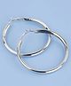 Teulrip Large Circle Hoop Earrings - Silver
