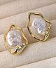 Teulrip Korean Irregular Pearl Stud Earrings - Golden