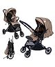 Infantso GlideX Baby stroller / Pram for new born, kids with Safety Harness Belt, Large Storage Basket, Reversible Handle, Folding with one hand, Shock Absorption Wheels, Lightweight Baby Stroller for 0 to 3 Years (Khaki)