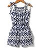 CrayonFlakes Rayon Sleeveless Ikat Printed Jumpsuit - Off White