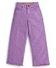 Knit N Knot Denim High Waist Solid Wide Legged Jeans - Lavender