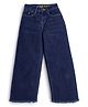Knit N Knot Denim High Waist Solid Wide Legged Jeans - Indigo Blue