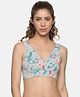 &Circus Modal Floral Printed Maternity Bra With Nursing Access - Light Blue