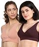 &Circus Modal Pack Of 2 Solid Maternity Bra With Nursing Access - Multi Colour