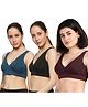 &Circus Pack Of 3 Sleeveless Solid Maternity Nursing Bra - Multi Colour