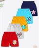 Trampoline Cotton Blend Pack Of 5 Star & Heart Printed Shorts - Multi Colour