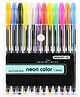 COMERCIO Neon Colour Metallic Gel Pen Set of 12 - Multicolour