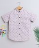 BAATCHEET Cotton  Half Sleeves Lines Printed Shirt - Baby Pink