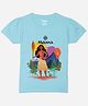 Wear Your Mind Cotton Disney Moana Featuring Half Sleeves Character Printed Tee - Sky Blue