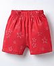 Ollypop Sinker Knit Knee Length Shorts With Star Print - Red