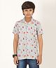 Zion Cotton Half Sleeves Wild Animals Printed Shirt - Grey