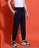 Lil Tomatoes Cotton Looper Solid Trackpants - Navy Blue