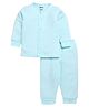 MOONKIDS Cotton Blend Full Sleeves Ribbed Thermal Inner Wear Set - Powder Blue