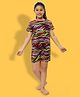 Ninos Dreams Cotton Knit Half Sleeves Abstract Striped Coordinating Tee & Shorts Set - Multi Colour