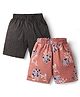 Rikidoos Cotton Pack Of 2 Floral & Abstract Printed Boxers - Rose Pink & Black