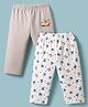 Ben Benny 100% Cotton Knit Full Length Leggings with Helicopter Print Pack of 2 - White & Grey