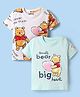 Babyoye Disney Single Jersey Knit Half Sleeves T-Shirts with Winnie the Pooh Graphics Pack of 2 - White & Sea Green