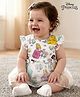 Babyoye Disney Interlock Knit Frill Sleeve Frock Style Onesie with Disney Princess and Mesh Detailing - White