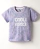 Teddy Sinker Knit Half Sleeves T-Shirt with Text Print - Lilac