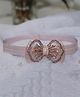 BABY Charm Bow Applique Detailed & Diamonds Embellished Headband - Peach