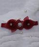 BABY Charm Stones Embellished Floral Applique Detailed Headband - Maroon
