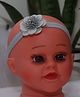 BABY Charm Floral Glitter Applique Detailed & Pearl Embellished Headband - Silver