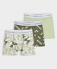 Mi Arcus Pack Of 3 Solid & Dinosaurs Printed Briefs - Green & White