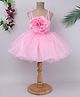 TINY MINY MEE Elastane Sleeveless Floral Applique Detailed Flared Dress - Pink