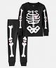 Carter's Full Sleeves Glow In the Dark Night Suit with Skeleton Print - Black