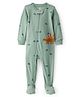 Carter's Full Sleeves Footed Sleepsuit with Dino Patch - Mint