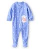 Carter's Cotton Knit Full Sleeves Footed Sleep Suit With Polka Dot Print & Penguin Patch - Light Blue