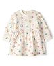 Carter's Knit Full Sleeves Frock With Bloomer & Floral Print - Ivory