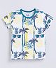 Kidcity Cotton Sinker Half Sleeves Tree & Sunglasses Printed Tee - White