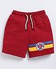 Kidcity Cotton Sinker Life Is Good Text Patch Detailed Shorts - Maroon
