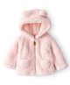 Carter's Knit Full Sleeves Solid Colour Hooded Jacket With Ear Applique - Pink