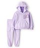 Carter's Knit Full Sleeves Hooded Winter Wear Suit with Text Print - Purple