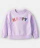 Carter's Knit Full Sleeves Pullover Sweatshirt with Text Embroidery - Purple