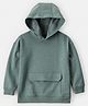 Carter's Knit Full Sleeves Solid Color Hooded Sweatshirt with Pocket - Teal Blue