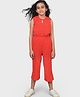 Uptownie Sleeveless Solid Jumpsuit - Red